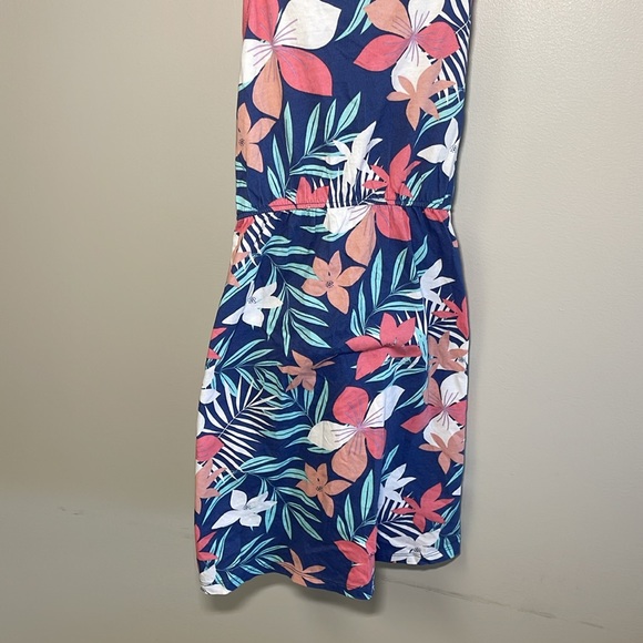 Roxy Girl Blue Strappy Dress with Pink & White Floral Print - Girls Size XL (14) - Picture 4 of 14